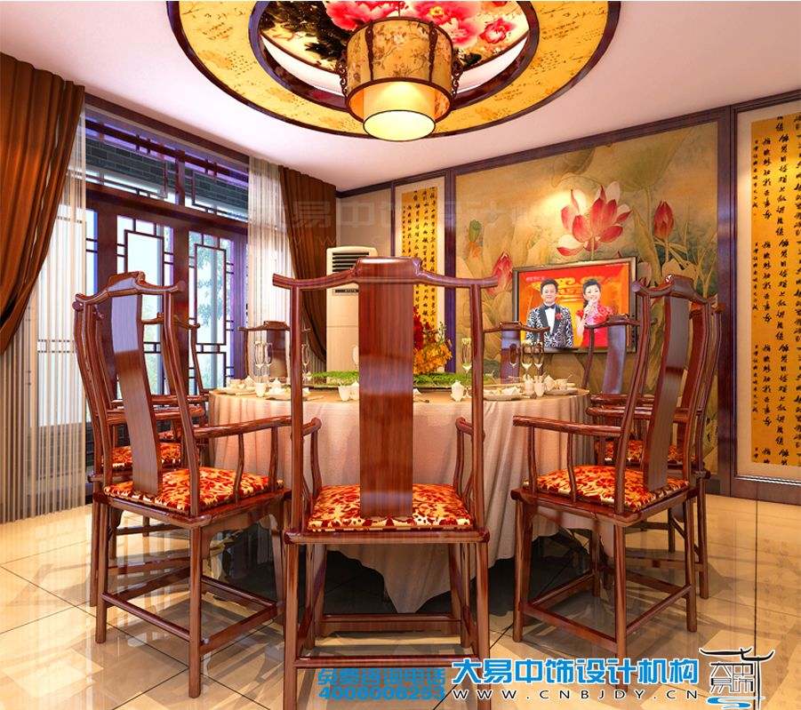 駐馬店新中式風(fēng)格家裝效果圖紅色典雅設(shè)計