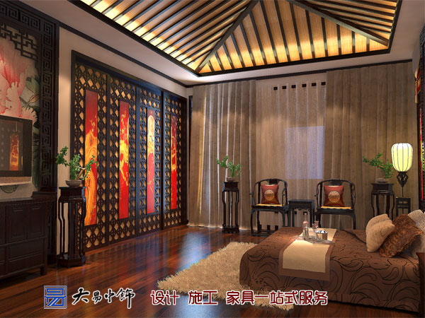 遼寧盤錦220平米別墅設計,感受中式別墅裝修的氣息